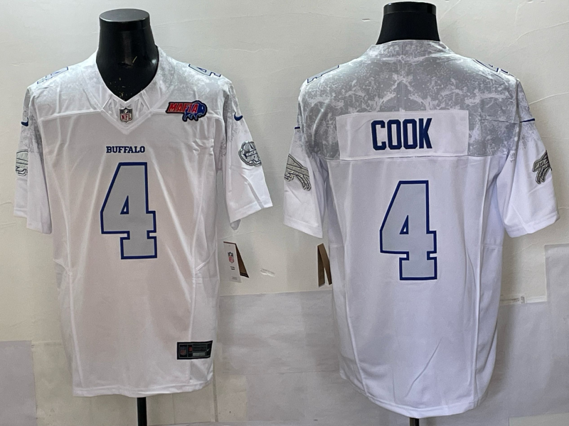 Men Buffalo Bills #4 Cook Nike White 2025 Rivalries Collection Limited NFL Jersey 005->buffalo bills->NFL Jersey
